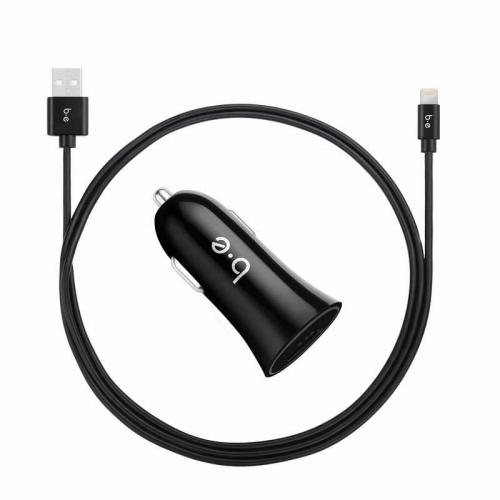 B.E. - Chargeur pour voiture avec cable Lightning - Noir