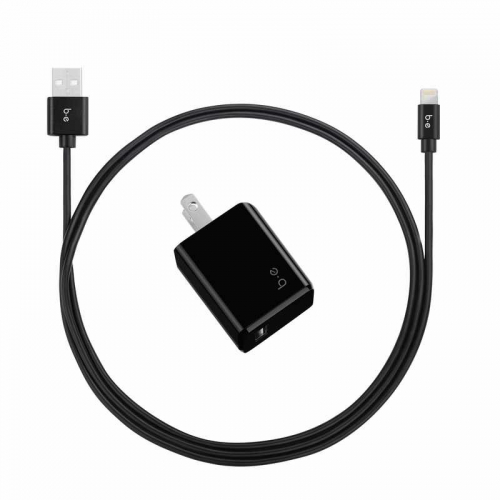 B.E. - Bloc et Cable USB-A vers Lightning 4 pieds - Noir