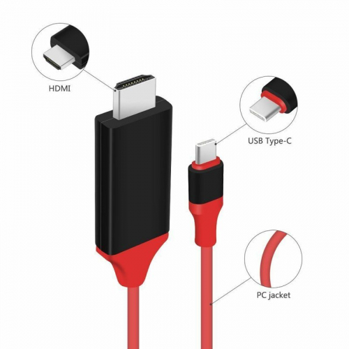 Cable USB-C vers HDMI - Rouge