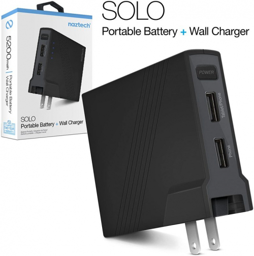 Naztech - Bloc / Batterie Portable 2 en 1 5200 mAh Solo