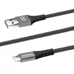 Naztech - Cable USB-A vers Lightning Tresse 4 Pieds - Noir