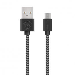 Cable Micro-USB Tresse 4 pieds Noir