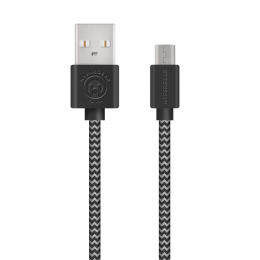 HyperGear - Cable USB-A vers Micro-USB Tresse 4 Pieds - Noir