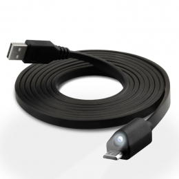 Naztech - Cable USB-A vers Micro-USB avec LED 6 Pieds - Noir
