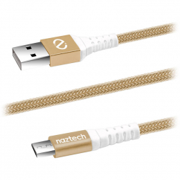 Cable USB a  Micro-USB Tresse 4 pieds Or