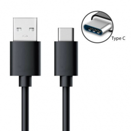 Cable USB-C Noir - 3 pieds Generique