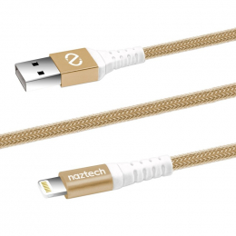 Naztech - Cable USB-A vers Lightning Tresse 4 Pieds - Or